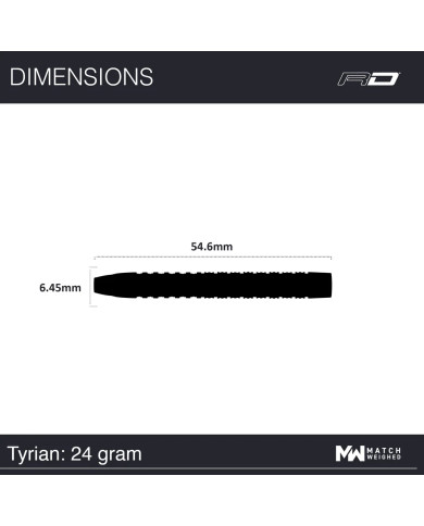 Red Dragon Tyrian 90% Tungsten Steel Tip Darts