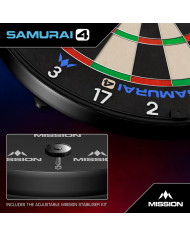 Mission Samurai 4 Dartboard Professional - Knife Wire - White Spider