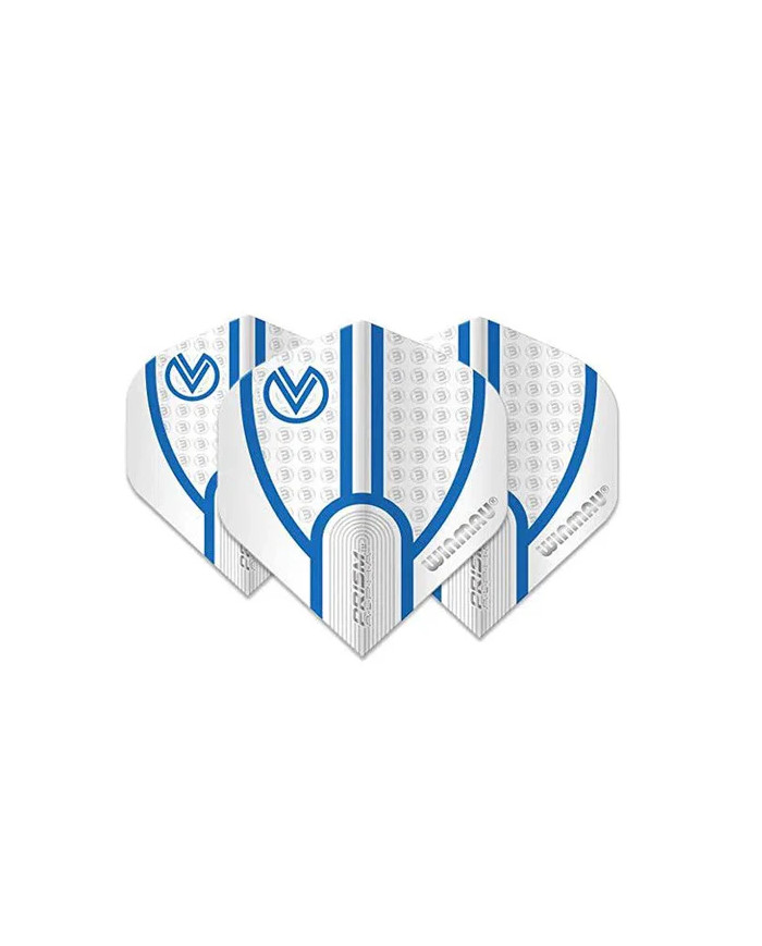Winmau Prism Alpha Vincent Van Der Voort Flights - White & Blue Lines
