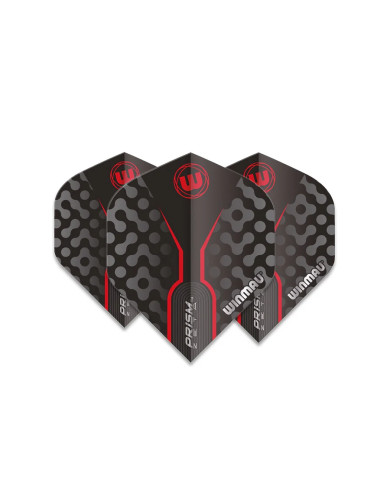 Winmau Prism Zeta Flights Standard Black & Red