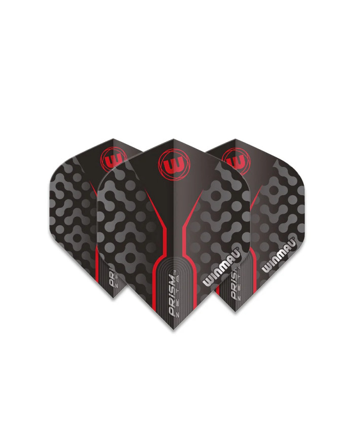 Winmau Prism Zeta Flights Standard Black & Red