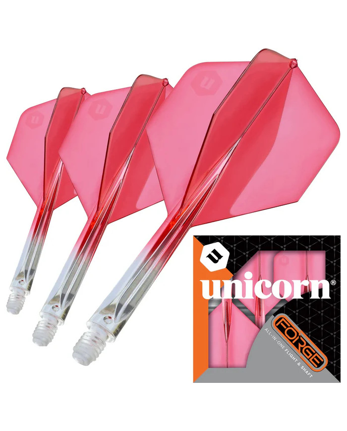 Unicorn Forge Two Tone Flights Clear & Red