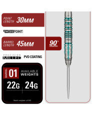 Target Japan Black Marque Pierce Swiss Point 90% Tungsten Steel Tip Darts
