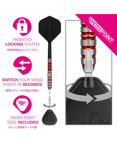 Target Japan Black Marque Spinel Swiss Point 90% Tungsten Steel Tip Darts