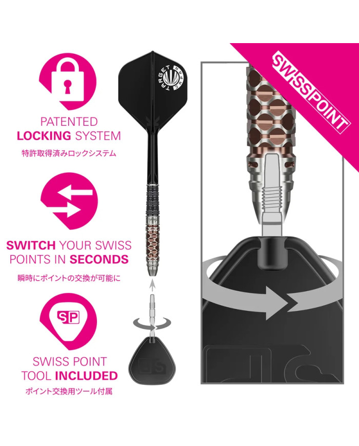 Target Japan Cathy Leung Charis G6 Swiss Point 90% Tungsten Steel Tip Darts