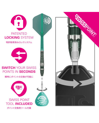 Target Japan Prime Series Tan Phuay Wei PW G3 Swiss Point 90% Tungsten Steel Tip Darts