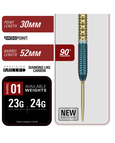 Target Japan Prime Series Ching Ho Tung Zenith G2.5 Swiss Point 90% Tungsten Steel Tip Darts