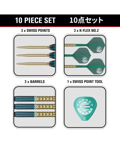 Target Japan Prime Series Ching Ho Tung Zenith G2.5 Swiss Point 90% Tungsten Steel Tip Darts