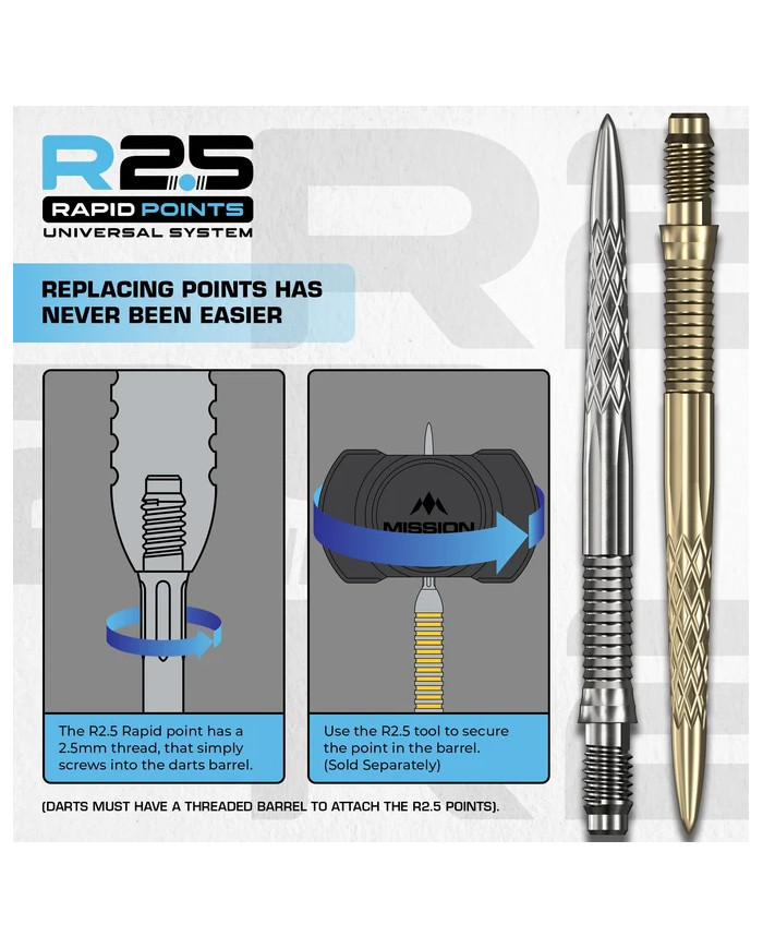 Mission R2.5 Rapid Dart Points DSX Silver