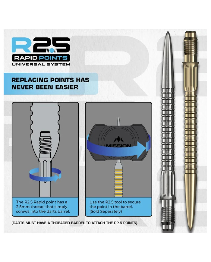 Mission R2.5 Rapid Dart Points GV1 Silver