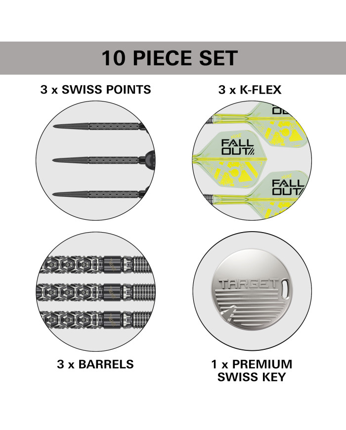 Target Luke Littler Nuke Fallout 90% Tungsten Steel Tip Darts