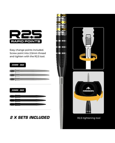 Mission Astro R2.5 Darts Steel Tip - 95% Tungsten