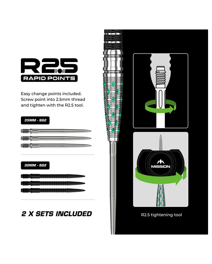 Mission Mantis R2.5 Darts Steel Tip - 95% Tungsten