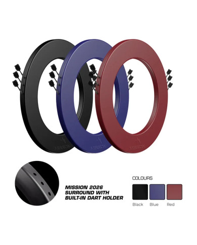 Mission Dartboard Surround Logo - Built in Dart Holder