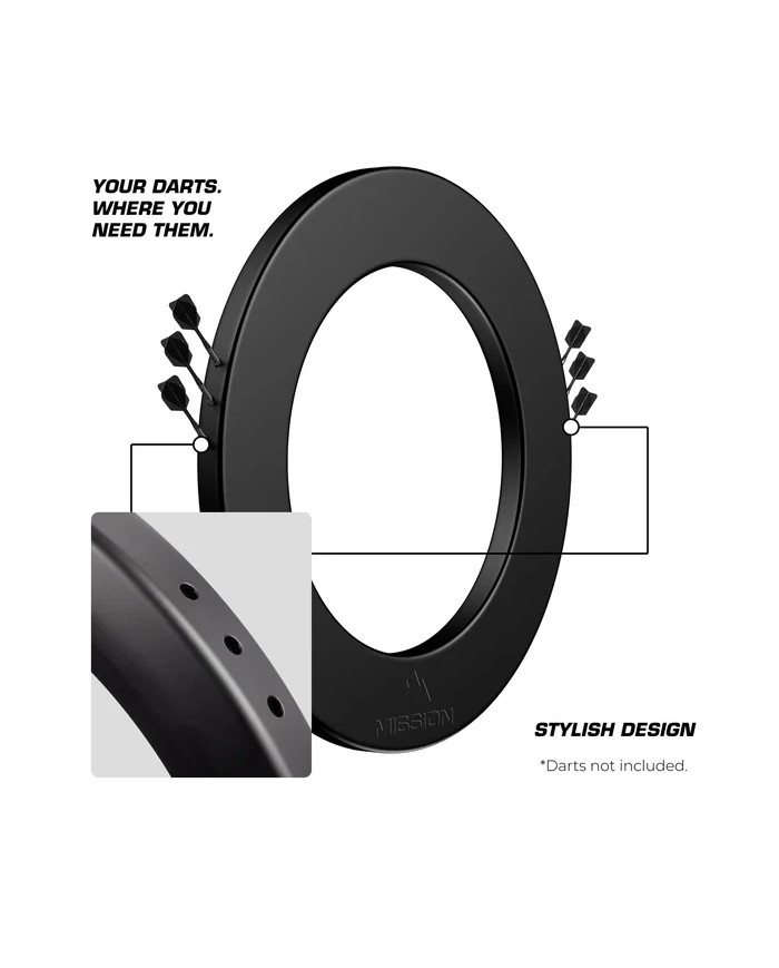 Mission Dartboard Surround Logo - Built in Dart Holder