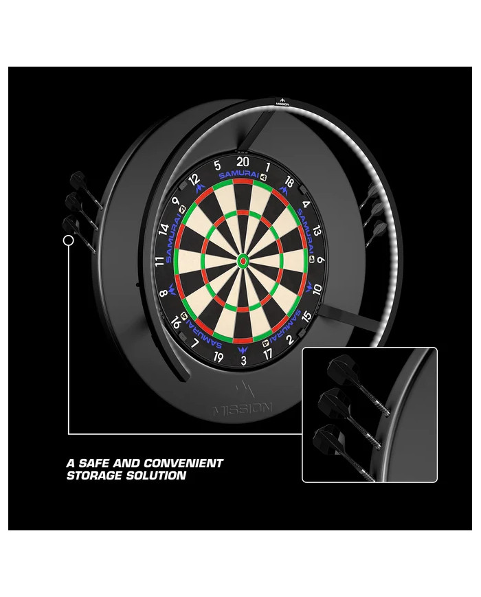 Mission Dartboard Surround Logo - Built in Dart Holder