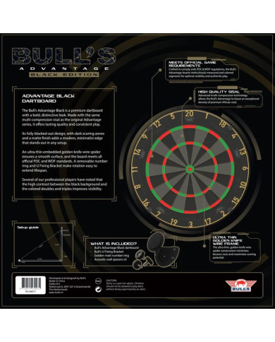 Bulls Advantage Dartboard - Professional - Black