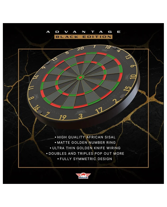 Bulls Advantage Dartboard - Professional - Black
