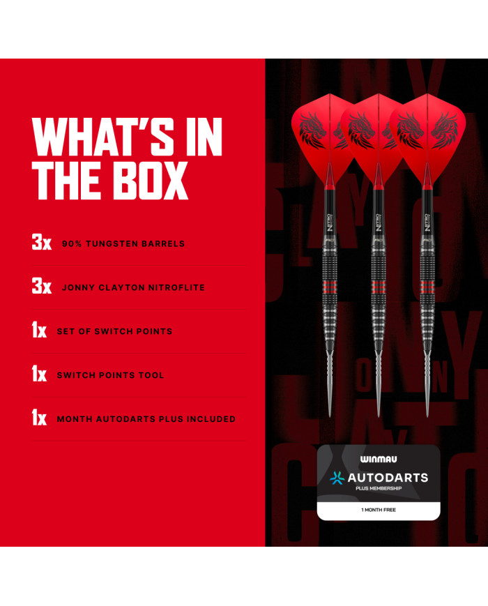 Red Dragon Jonny Clayton Pro 90% Tungsten SP Darts
