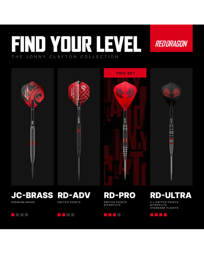 Red Dragon Jonny Clayton Pro 90% Tungsten SP Darts