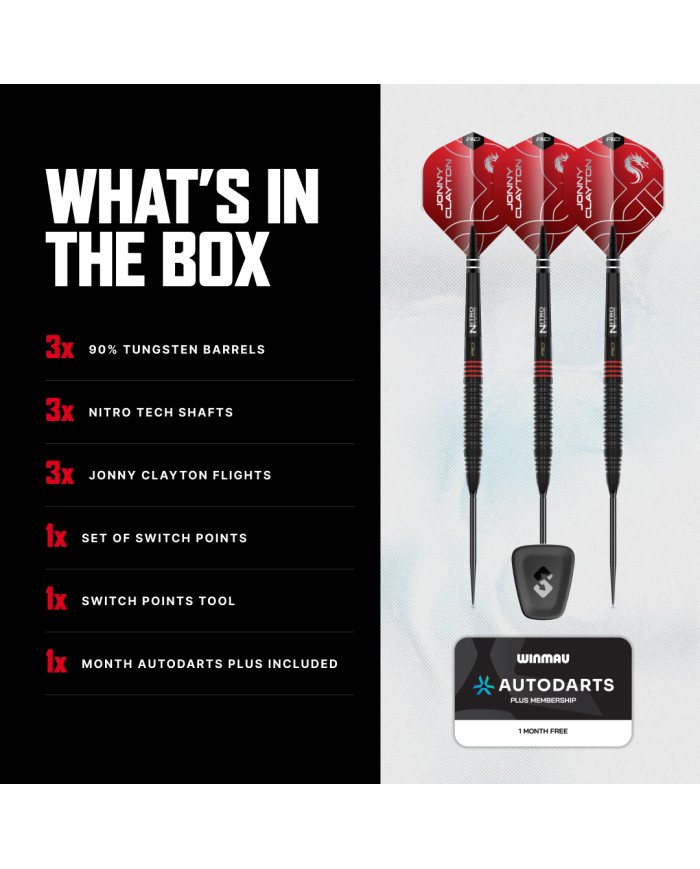 Red Dragon Jonny Clayton ADV 90% Tungsten SP Darts