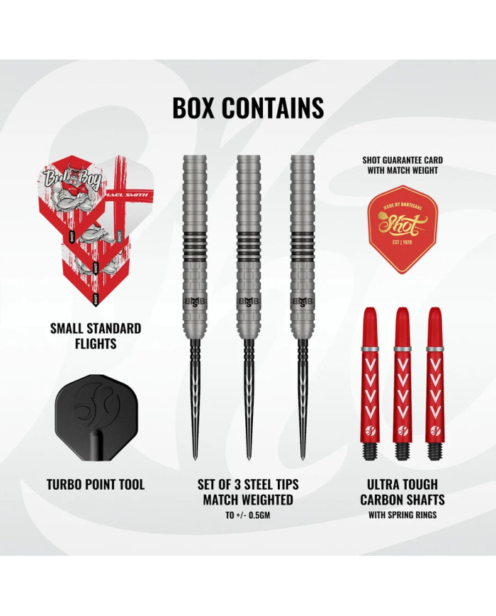 Shot Michael Smith Series II Turbo Point 90% Tungsten Steel Tip Darts