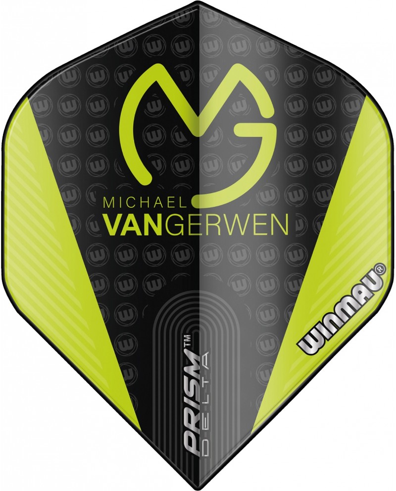 Winmau Prism Delta MvG Flights - Black & Green