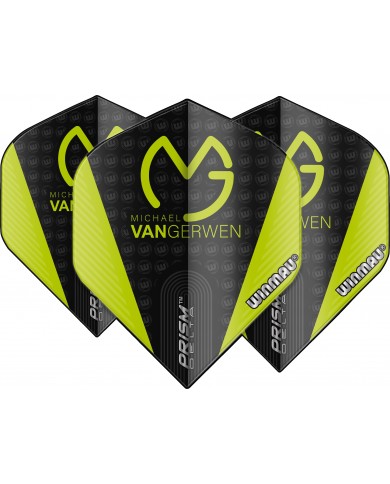 Winmau Prism Delta MvG Flights - Black & Green