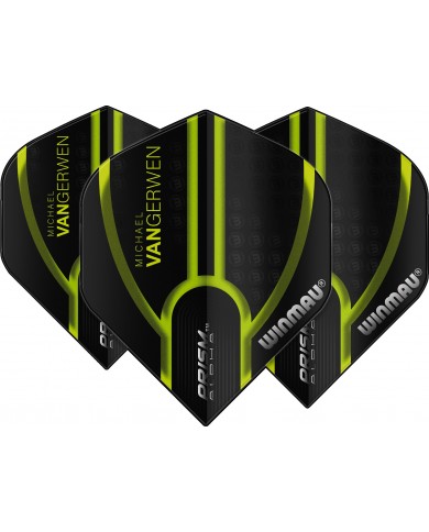 Winmau Prism Alpha MvG Flights - Black & Green Lines