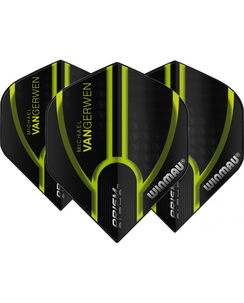 Winmau Prism Alpha MvG Flights - Black & Green Lines