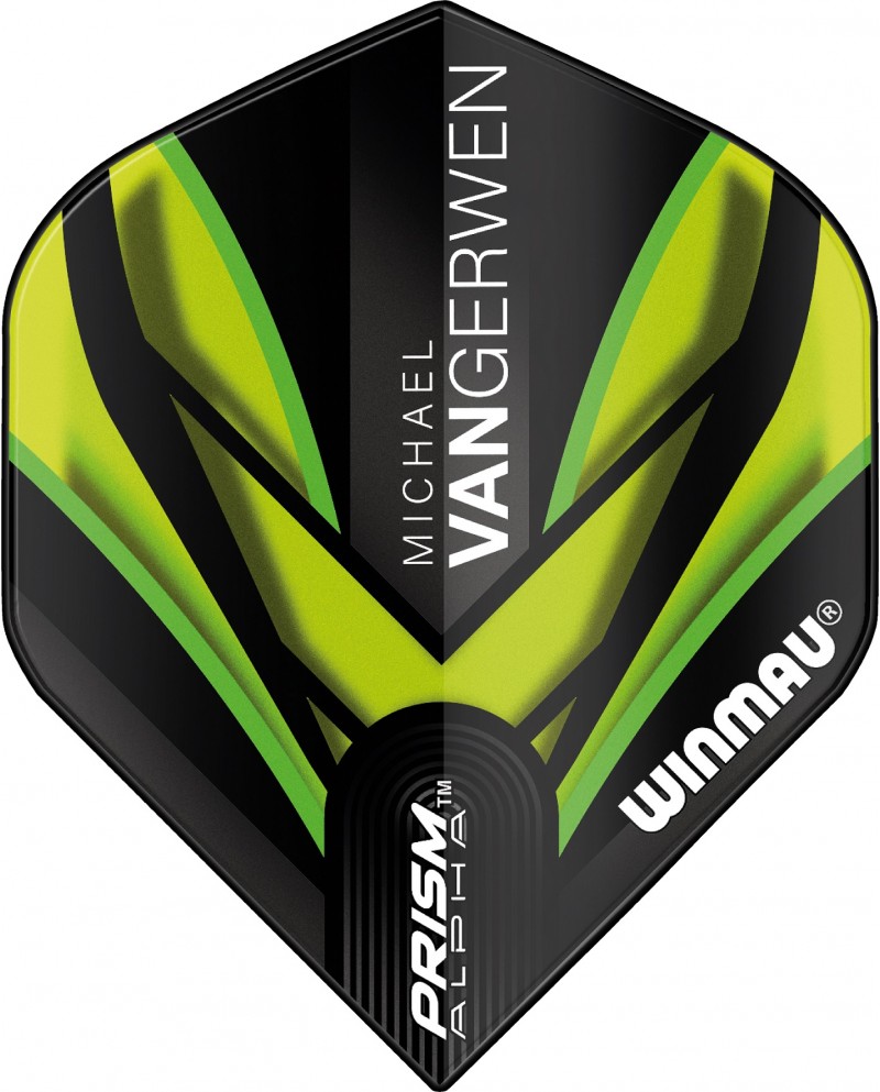 Winmau Prism Alpha MvG Flights - Black & Green