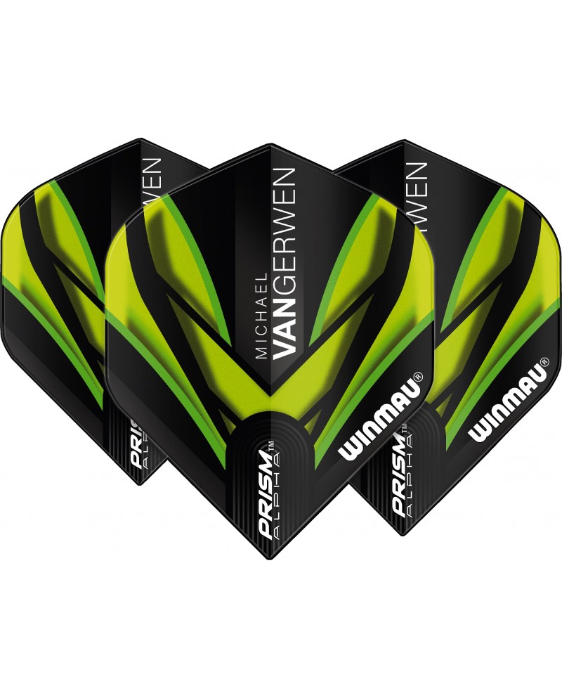 Winmau Prism Alpha MvG Flights - Black & Green