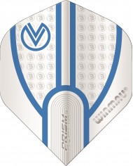 Winmau Prism Alpha Vincent Van Der Voort Flights - White & Blue Lines