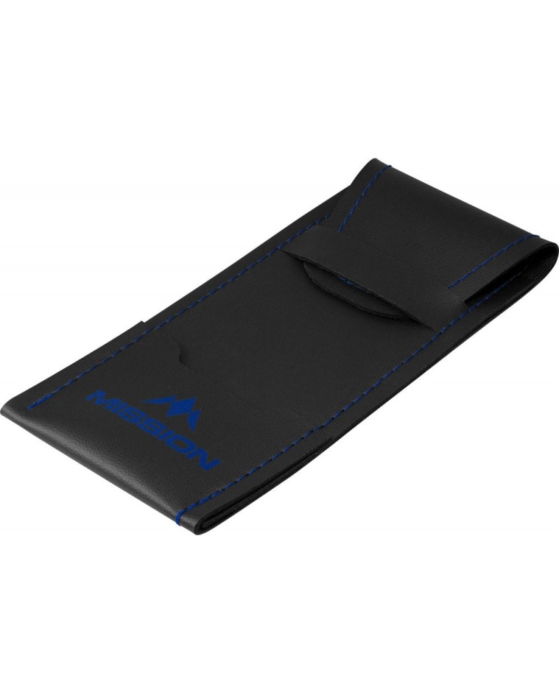Mission Sport 8 Dart Case - Black Bar Wallet - Blue Trim