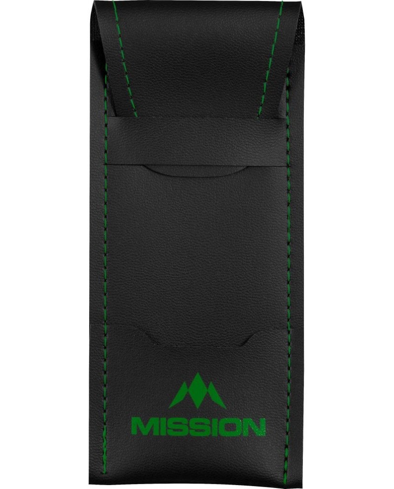 Mission Sport 8 Dart Case - Black Bar Wallet - Green Trim