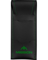 Mission Sport 8 Dart Case - Black Bar Wallet - Green Trim