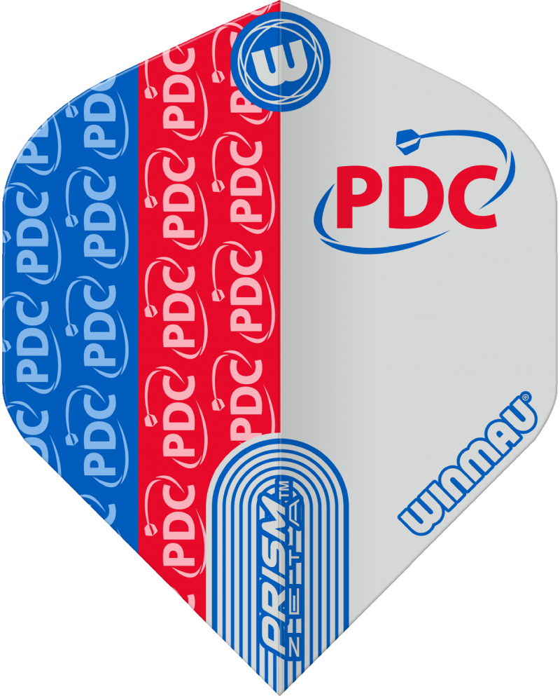 Winmau Prism Zeta PDC Flights - Grey/Blue/Red