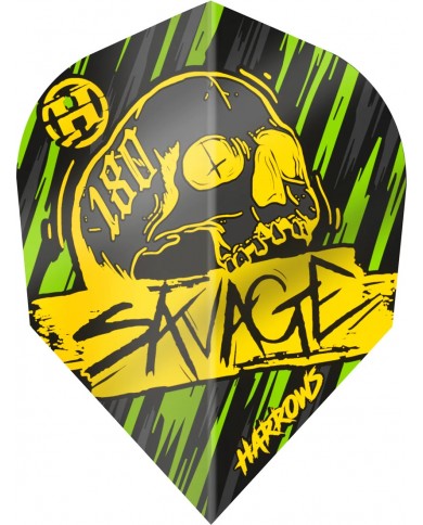 Harrows Prime Savage No6 Flights Yellow & Green