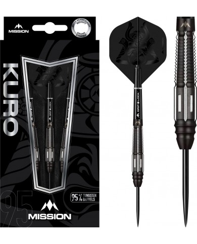 Mission Kuro Steel Tip 95% Tungsten Darts - Black Titanium M4