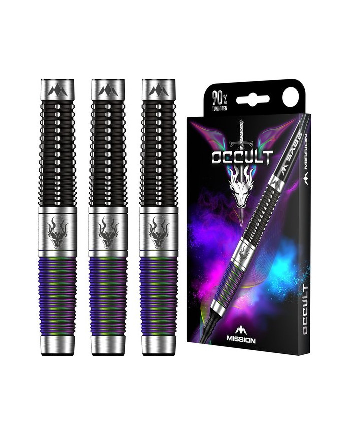 Mission Occult Darts Steel Tip - 90% - Black & Coral PVD